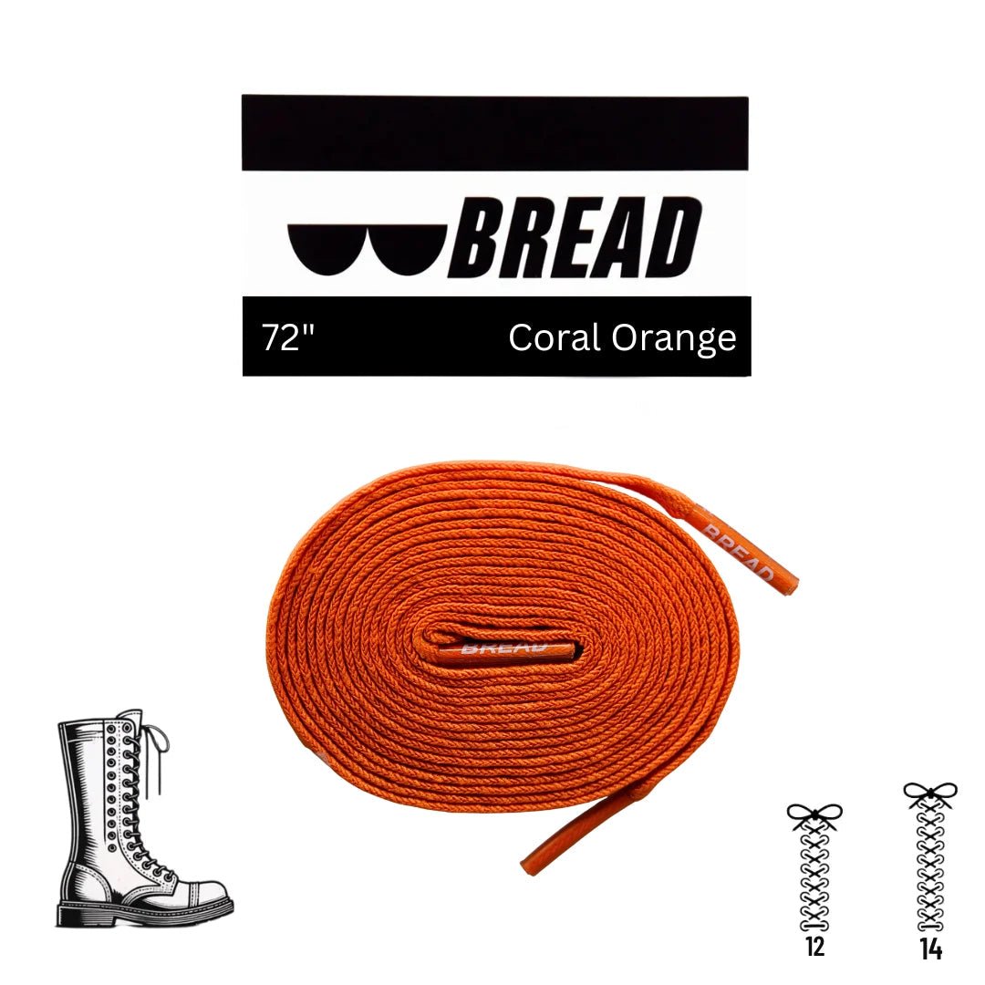 Coral Orange Bread Elastic Shoelaces – Tie Once, Stay Tied - Elastic Shoelace - Bread