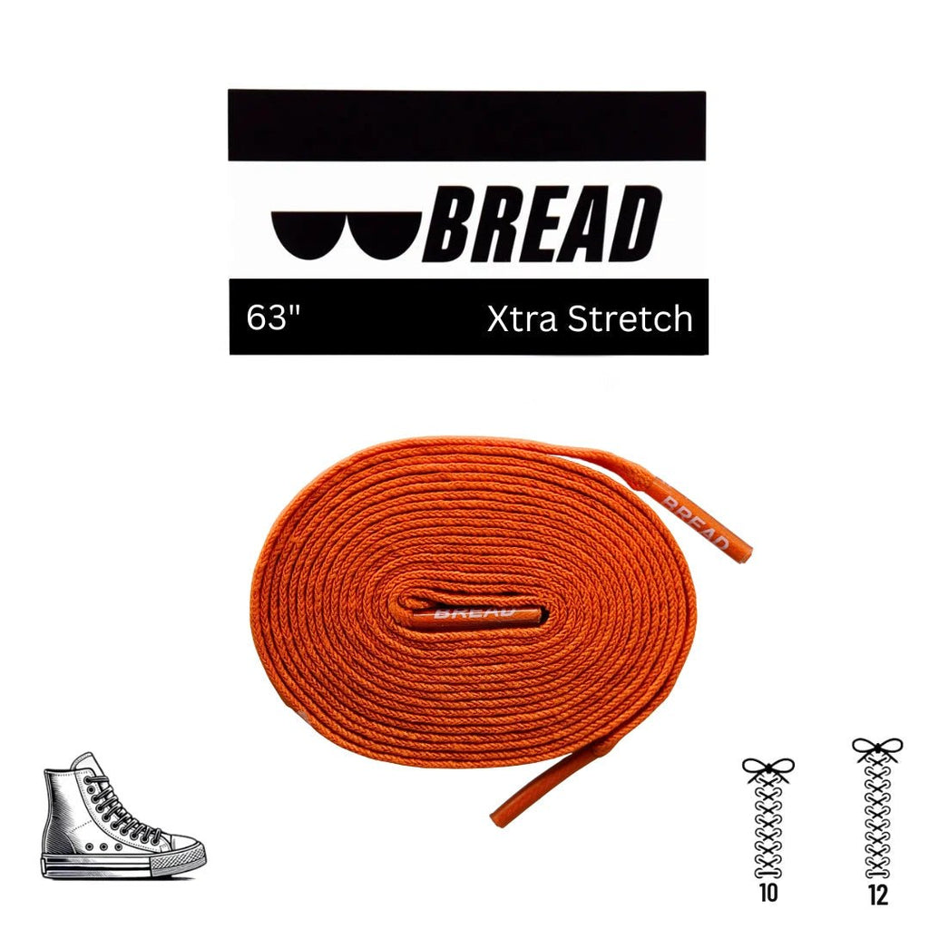 Coral Orange Bread Elastic Shoelaces – Tie Once, Stay Tied - Elastic Shoelace - Bread