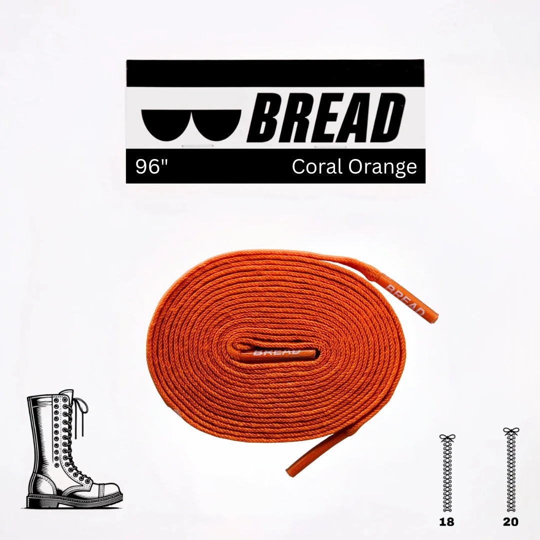 Coral Orange Bread Elastic Shoelaces – Tie Once, Stay Tied - Elastic Shoelace - Bread