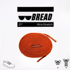 Coral Orange Bread Elastic Shoelaces – Tie Once, Stay Tied - Elastic Shoelace - Bread