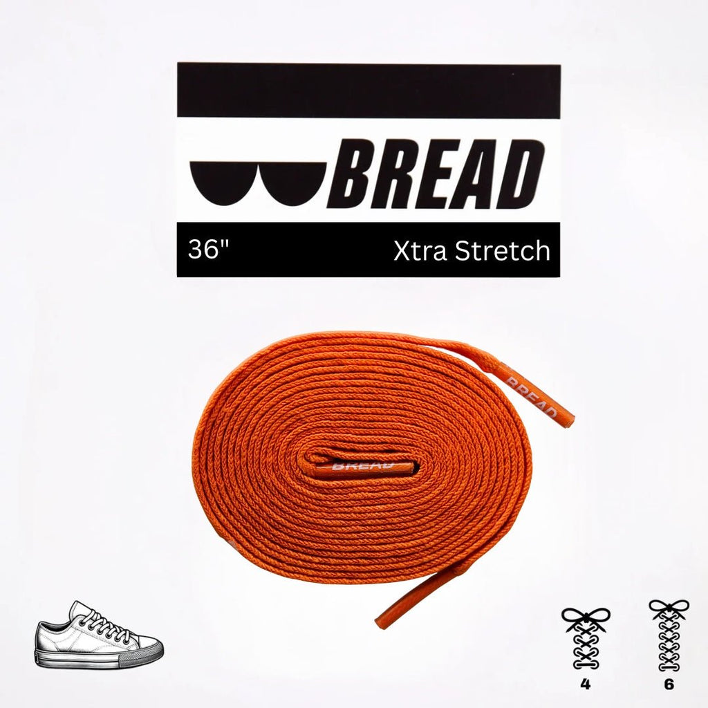 Coral Orange Bread Elastic Shoelaces – Tie Once, Stay Tied - Elastic Shoelace - Bread