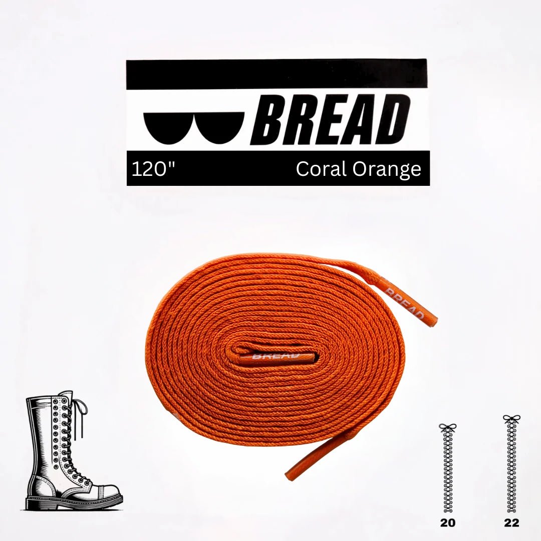 Coral Orange Bread Elastic Shoelaces – Tie Once, Stay Tied - Elastic Shoelace - Bread