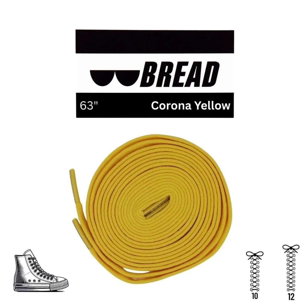 Corona Yellow Bread Elastic Shoelaces – Tie Once, Stay Tied - Elastic Shoelace - Bread