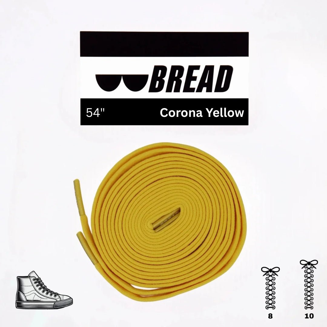 Corona Yellow Bread Elastic Shoelaces – Tie Once, Stay Tied - Elastic Shoelace - Bread