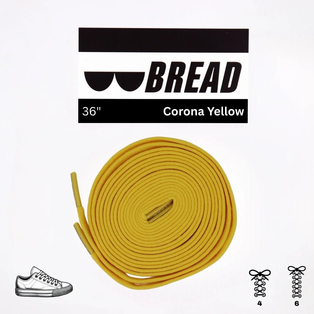 Corona Yellow Bread Elastic Shoelaces – Tie Once, Stay Tied - Elastic Shoelace - Bread