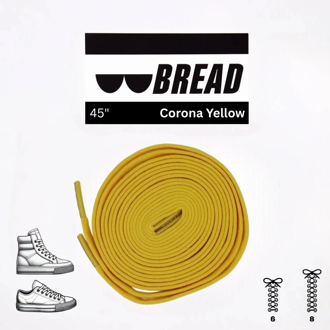 Corona Yellow Bread Elastic Shoelaces – Tie Once, Stay Tied - Elastic Shoelace - Bread