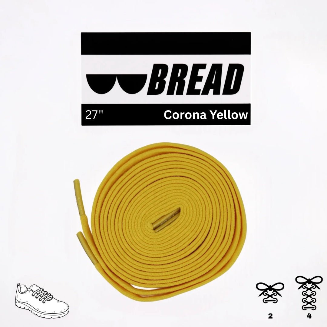 Corona Yellow Bread Elastic Shoelaces – Tie Once, Stay Tied - Elastic Shoelace - Bread