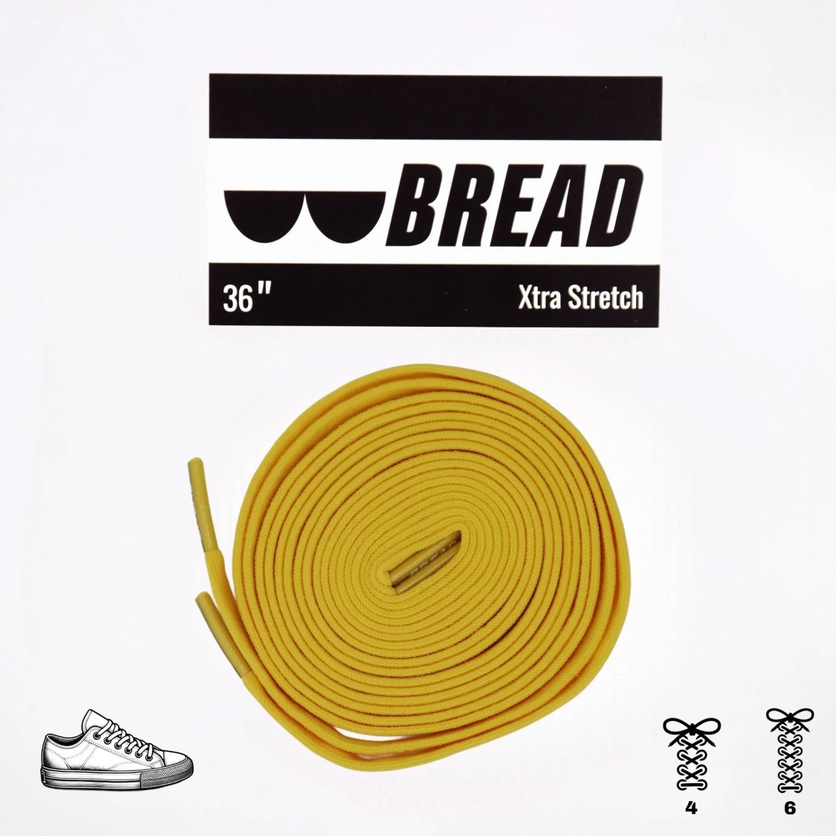 Corona Yellow Bread Elastic Shoelaces – Tie Once, Stay Tied - Elastic Shoelace - Bread