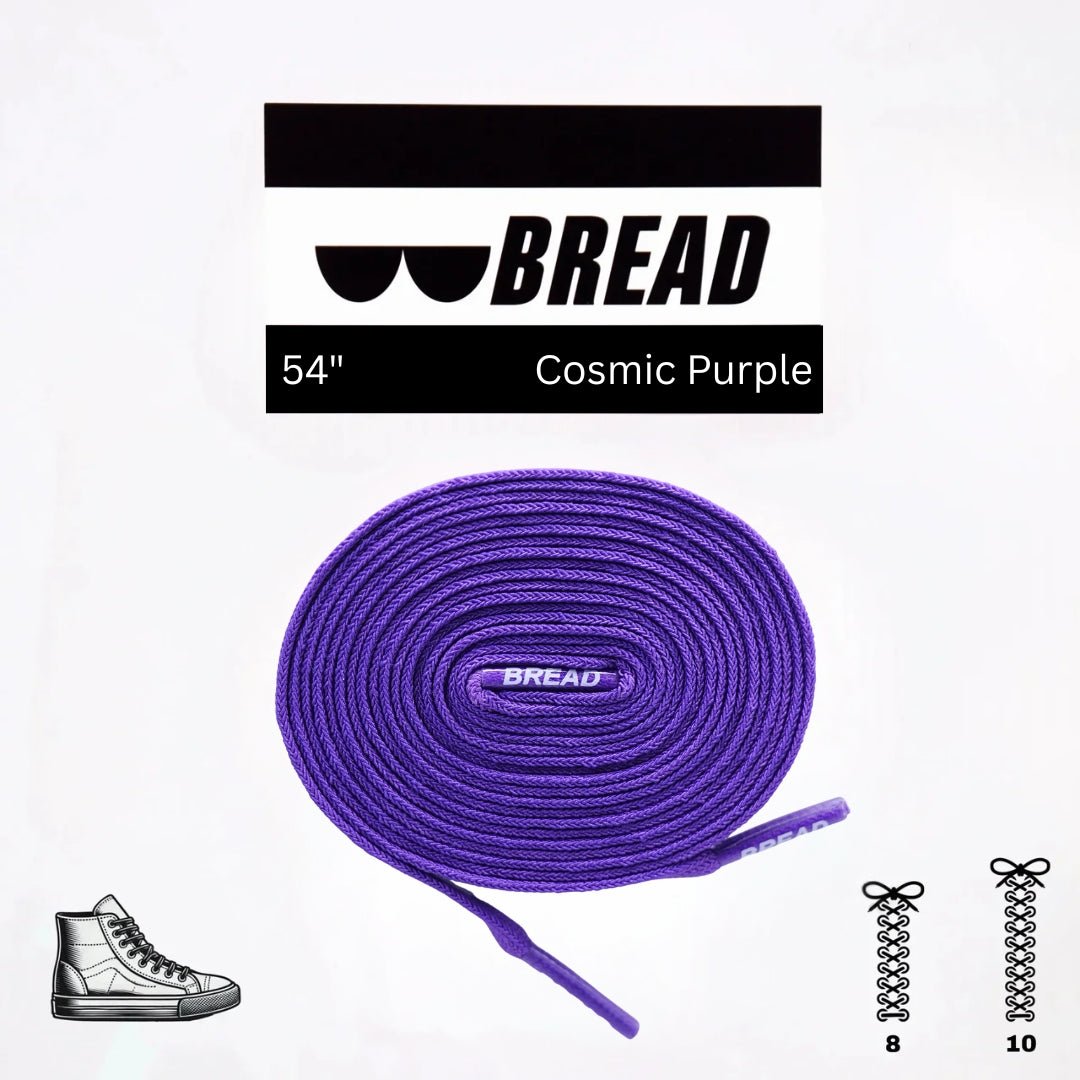 Cosmic Purple Bread Elastic Shoelaces – Tie Once, Stay Tied - Elastic Shoelace - Bread
