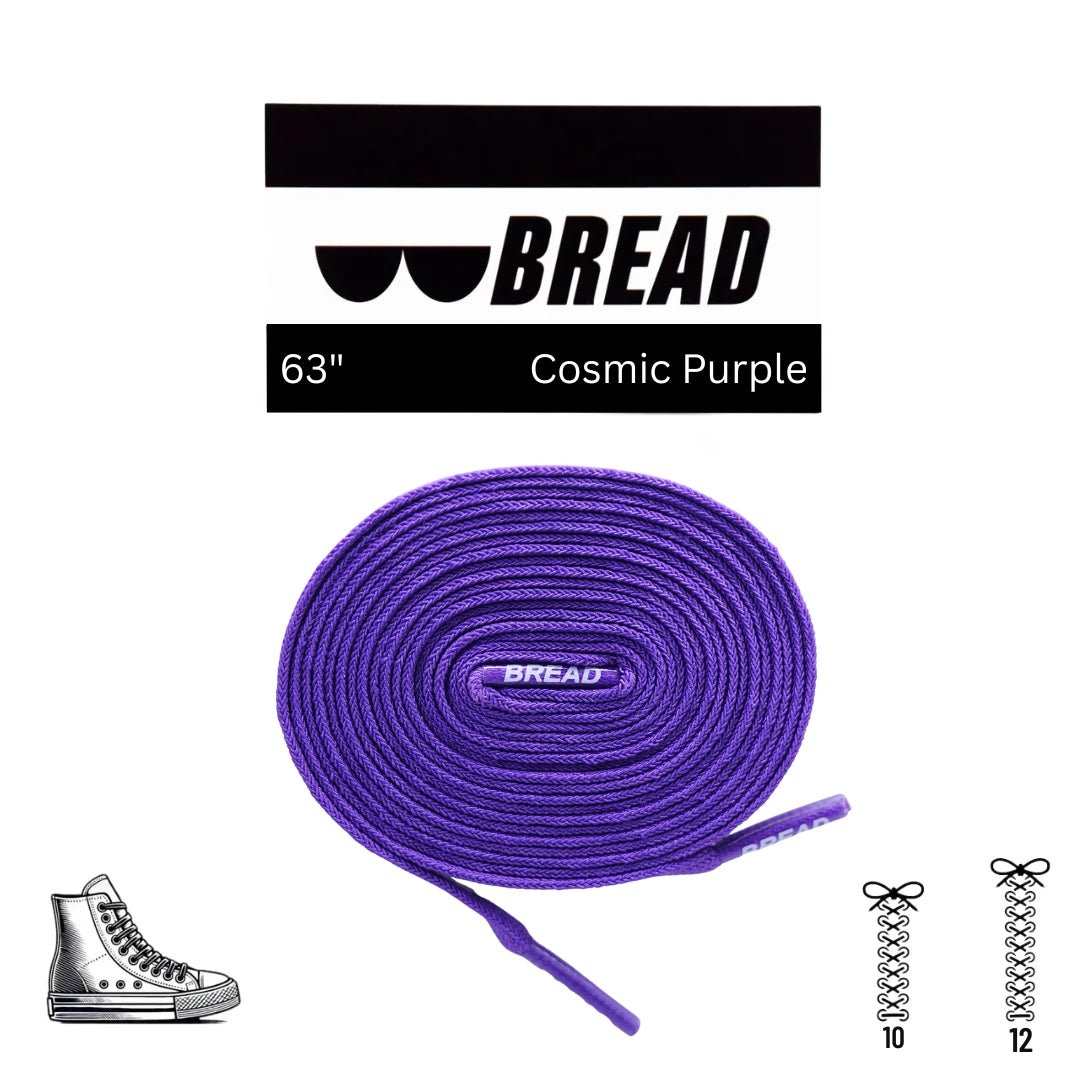 Cosmic Purple Bread Elastic Shoelaces – Tie Once, Stay Tied - Elastic Shoelace - Bread