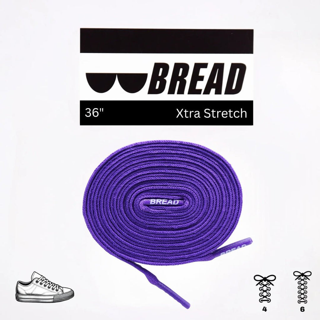 Cosmic Purple Bread Elastic Shoelaces – Tie Once, Stay Tied - Elastic Shoelace - Bread