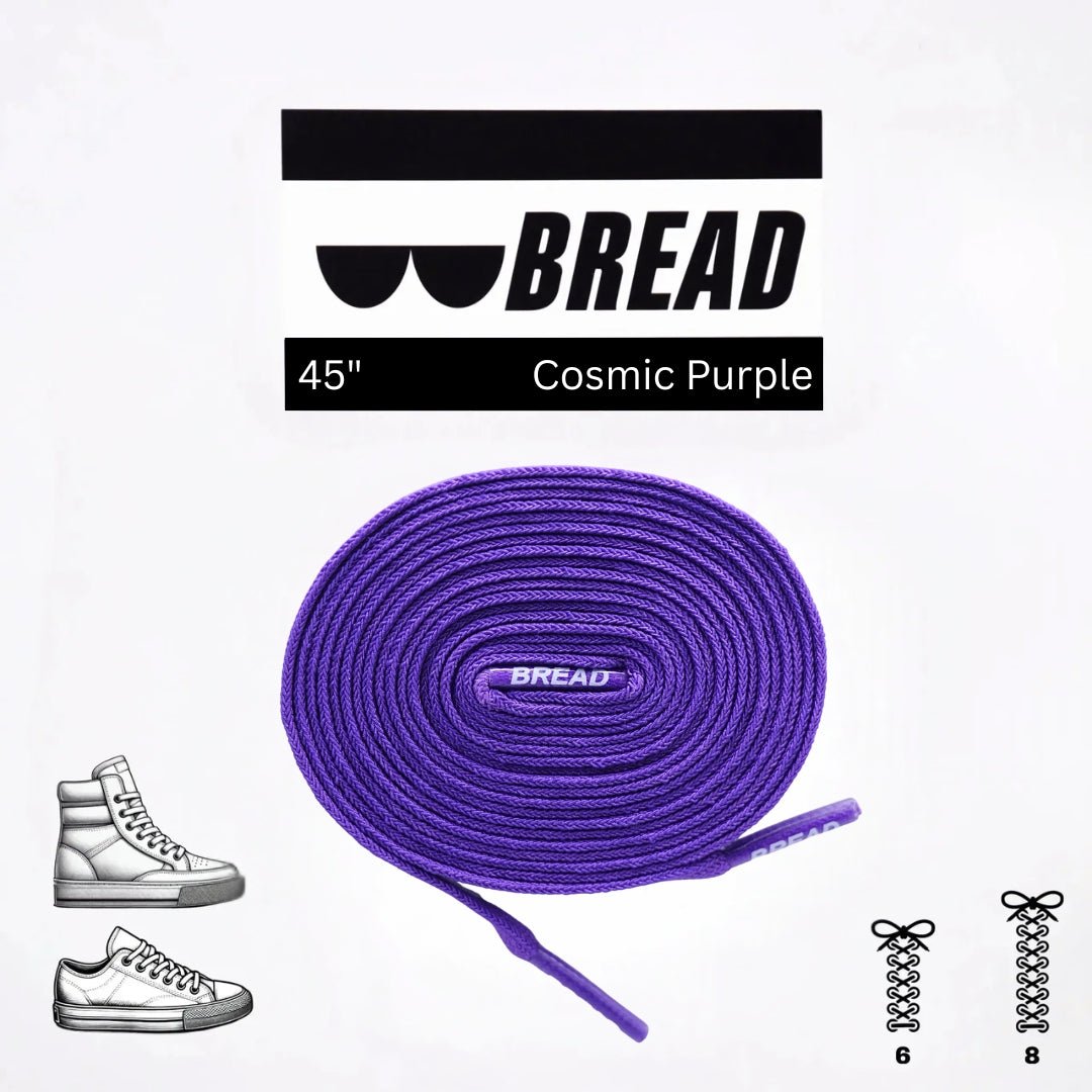 Cosmic Purple Bread Elastic Shoelaces – Tie Once, Stay Tied - Elastic Shoelace - Bread