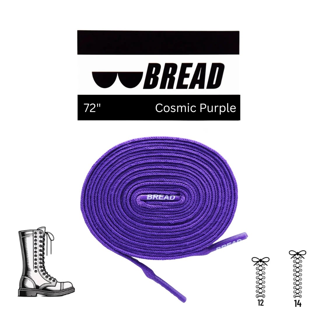 Cosmic Purple Bread Elastic Shoelaces – Tie Once, Stay Tied - Elastic Shoelace - Bread