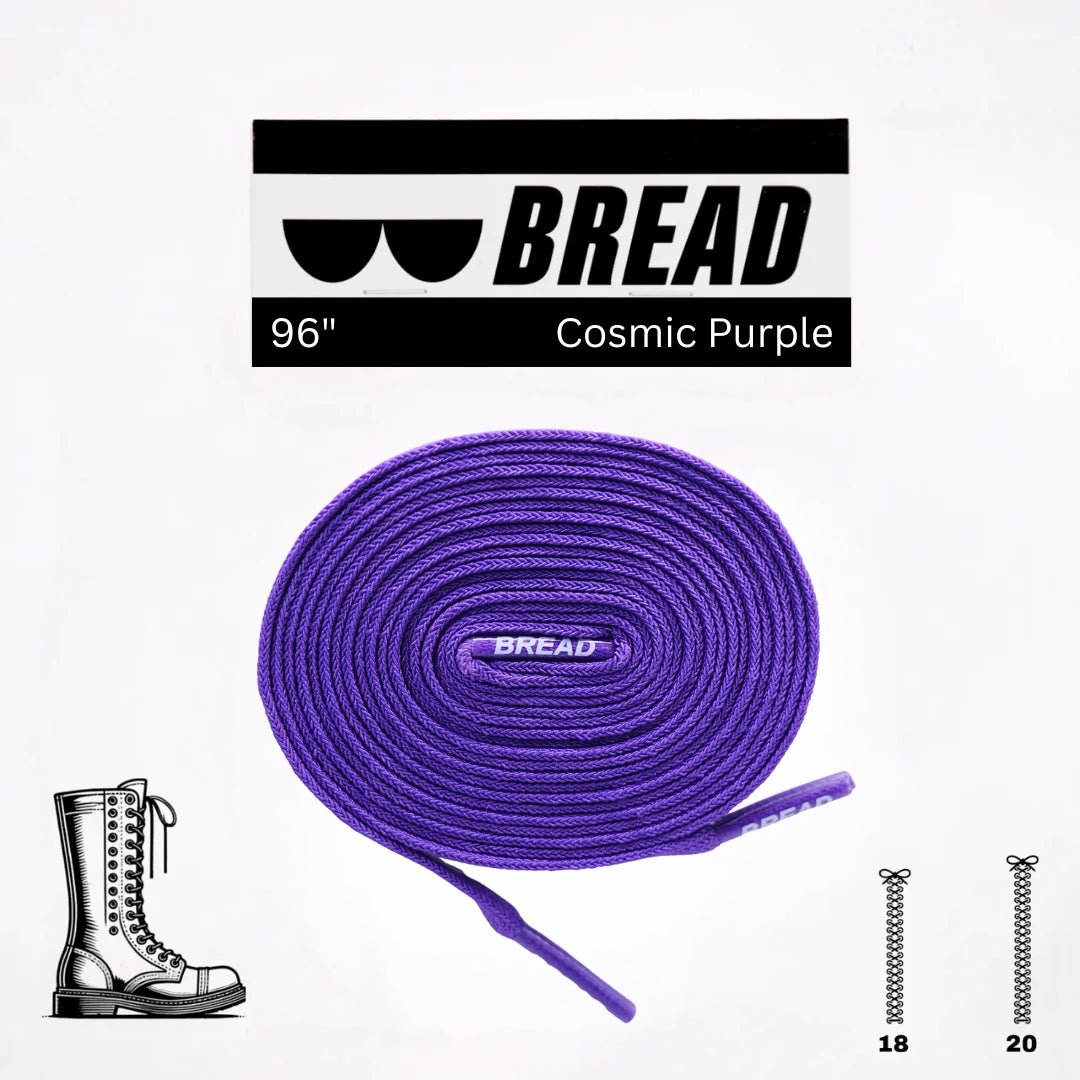 Cosmic Purple Bread Elastic Shoelaces – Tie Once, Stay Tied - Elastic Shoelace - Bread