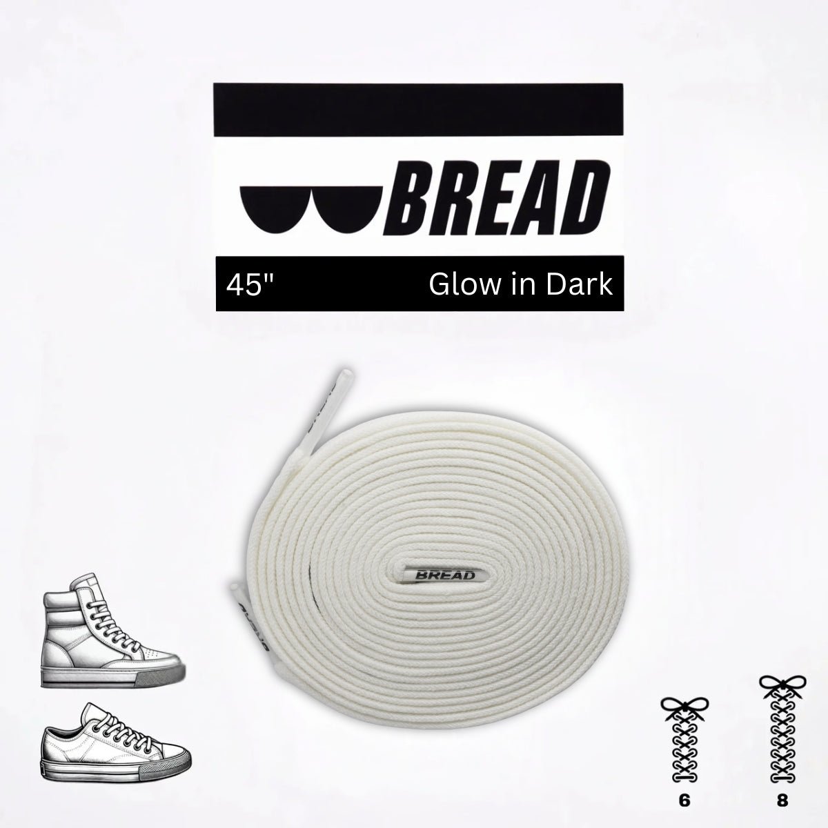 Glow in the Dark Elastic Shoelaces | Bread - Elastic Shoelace - Bread