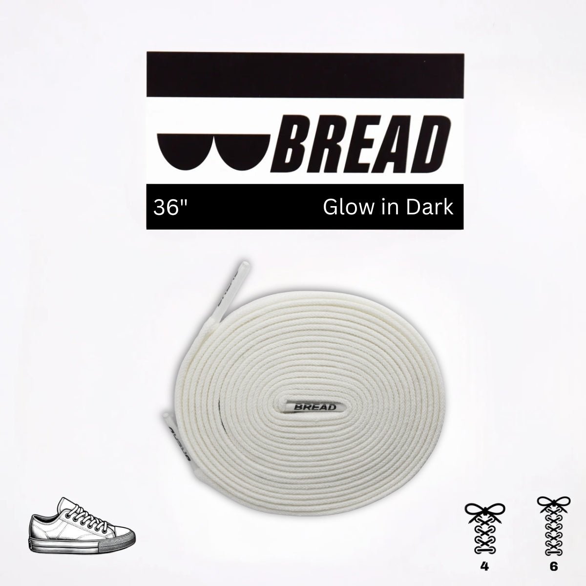 Glow in the Dark Elastic Shoelaces | Bread - Elastic Shoelace - Bread