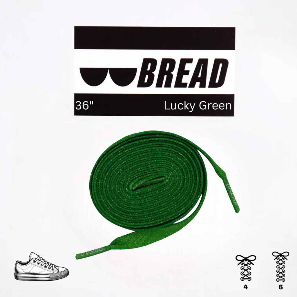 Lucky Green Bread Elastic Shoelaces – Tie Once, Stay Tied - Elastic Shoelace - Bread