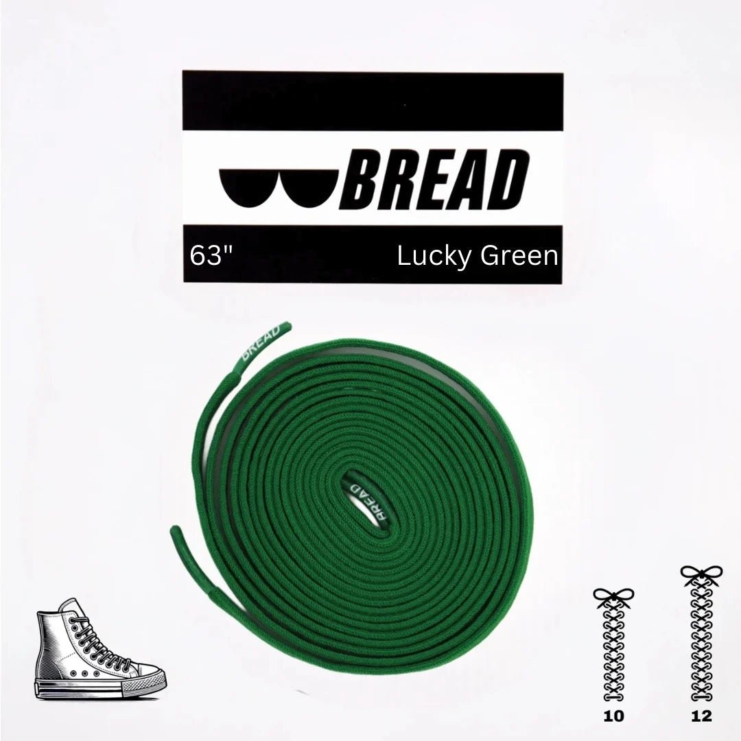Lucky Green Bread Elastic Shoelaces – Tie Once, Stay Tied - Elastic Shoelace - Bread
