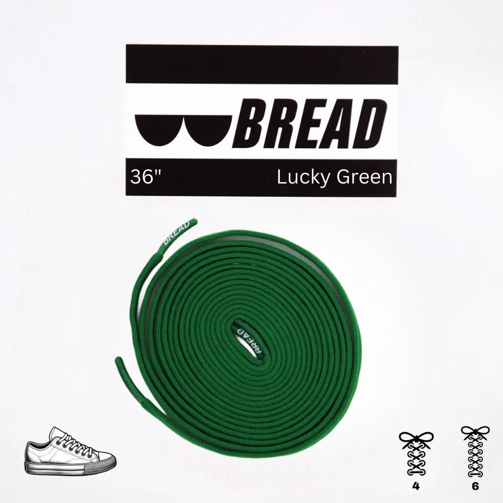 Lucky Green Bread Elastic Shoelaces – Tie Once, Stay Tied - Elastic Shoelace - Bread
