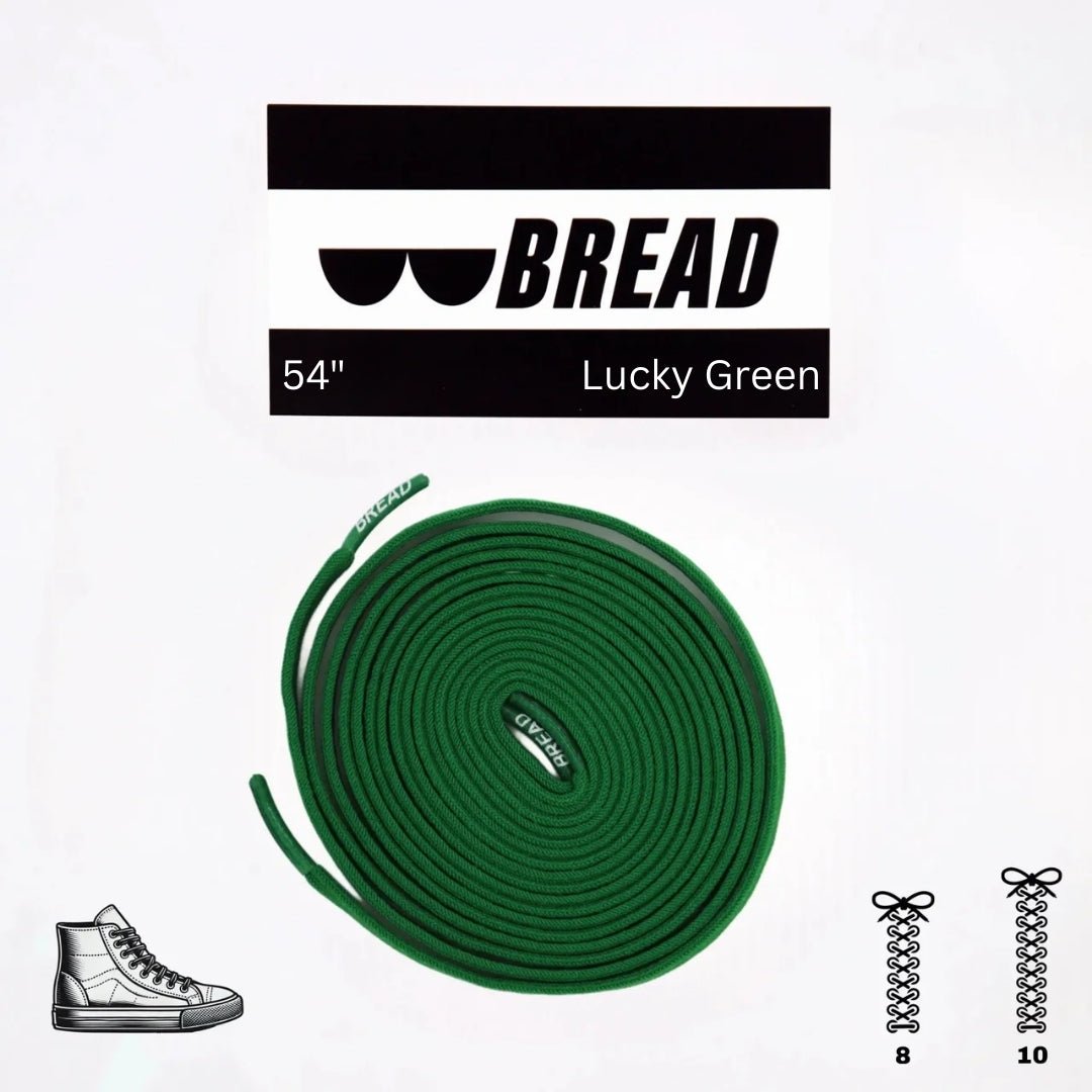 Lucky Green Bread Elastic Shoelaces – Tie Once, Stay Tied - Elastic Shoelace - Bread