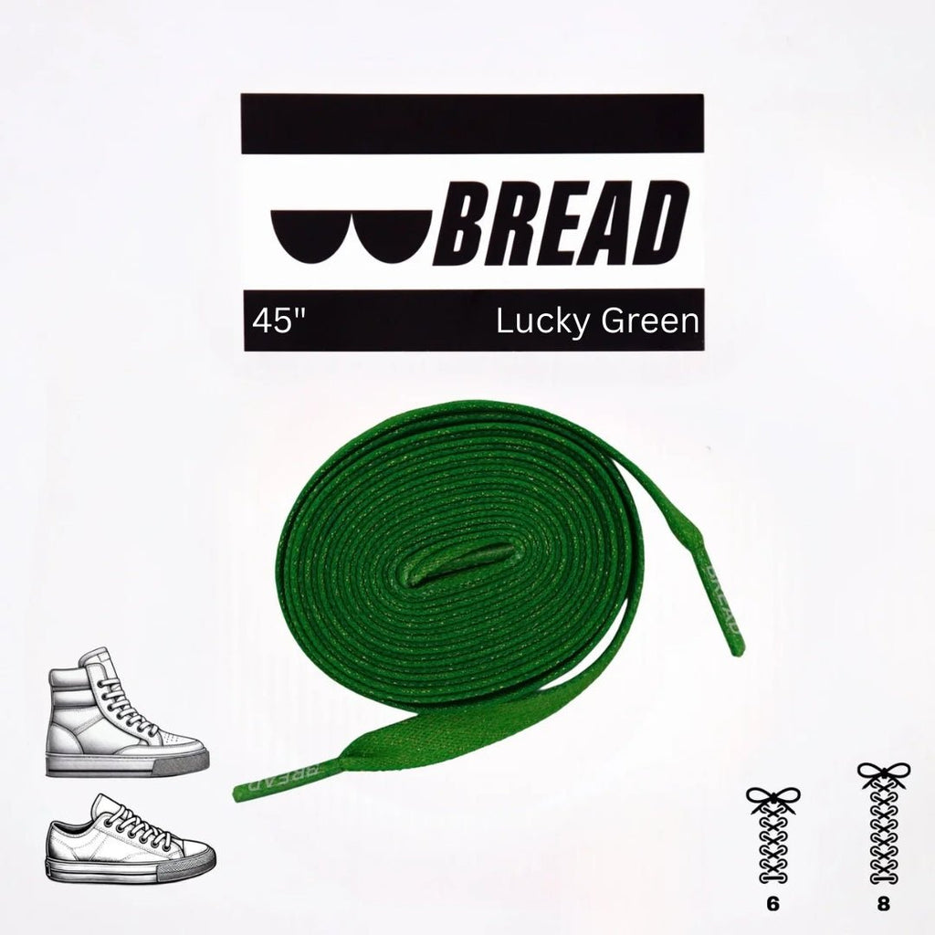 Lucky Green Bread Elastic Shoelaces – Tie Once, Stay Tied - Elastic Shoelace - Bread