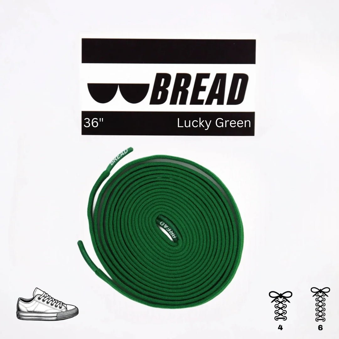 Lucky Green Bread Elastic Shoelaces – Tie Once, Stay Tied - Elastic Shoelace - Bread