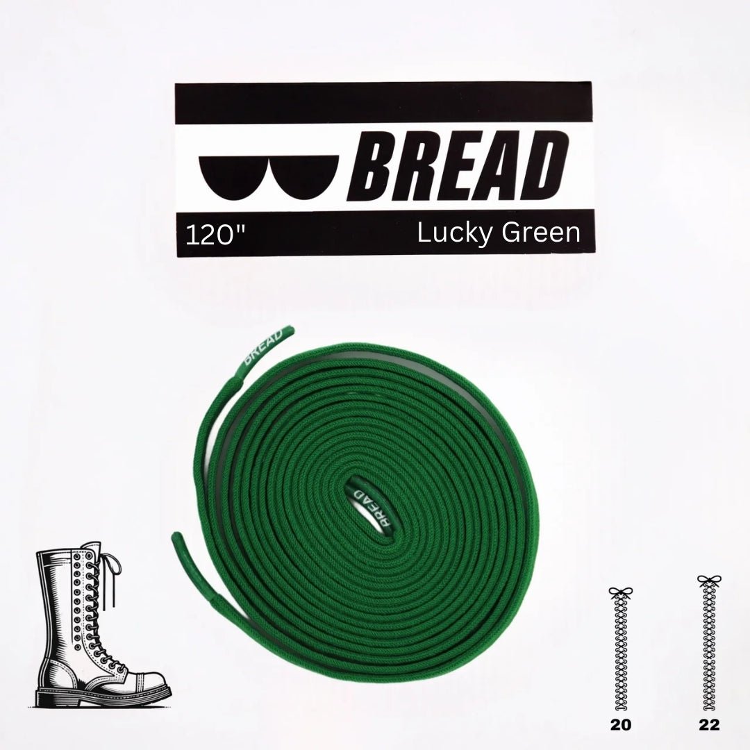 Lucky Green Bread Elastic Shoelaces – Tie Once, Stay Tied - Elastic Shoelace - Bread