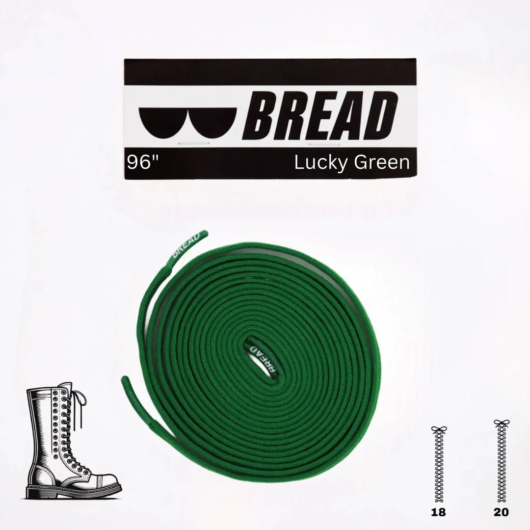 Lucky Green Bread Elastic Shoelaces – Tie Once, Stay Tied - Elastic Shoelace - Bread