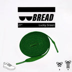 Lucky Green Bread Elastic Shoelaces – Tie Once, Stay Tied - Elastic Shoelace - Bread