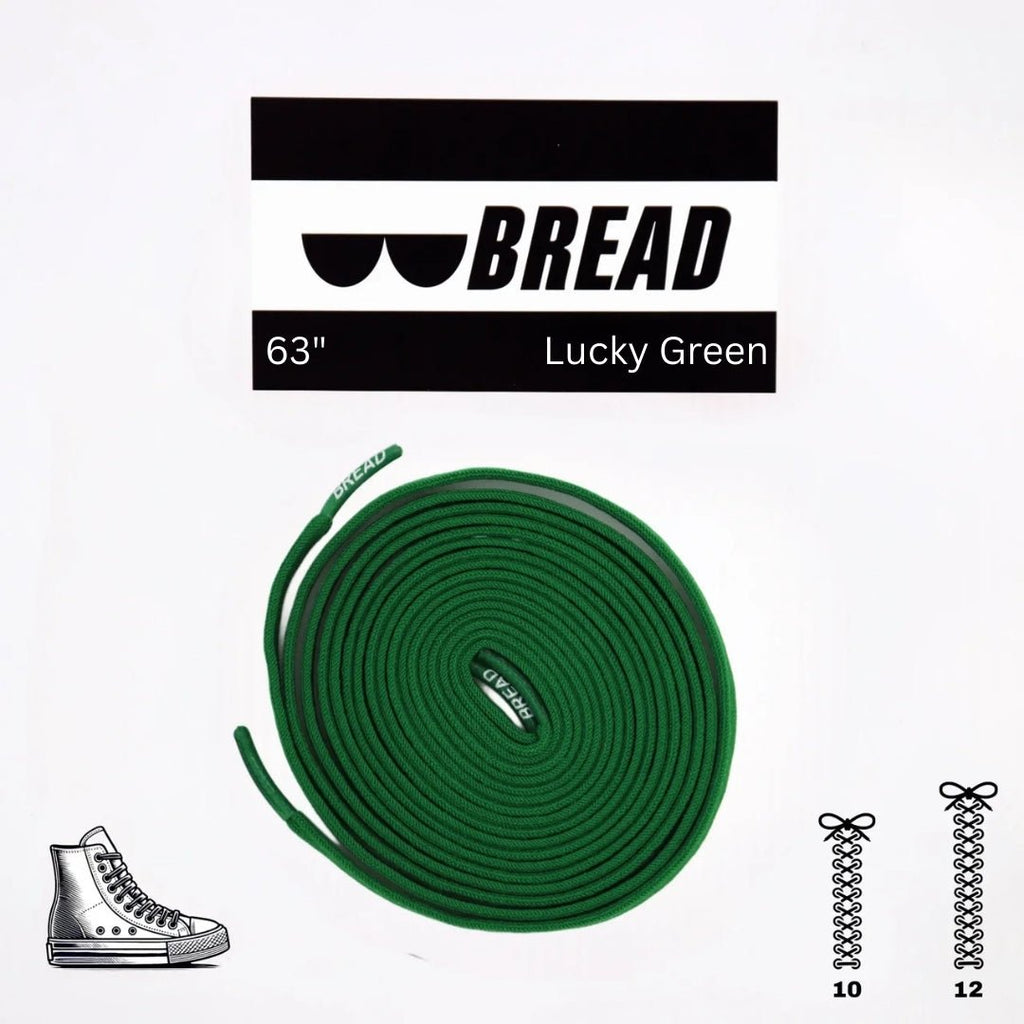 Lucky Green Bread Elastic Shoelaces – Tie Once, Stay Tied - Elastic Shoelace - Bread