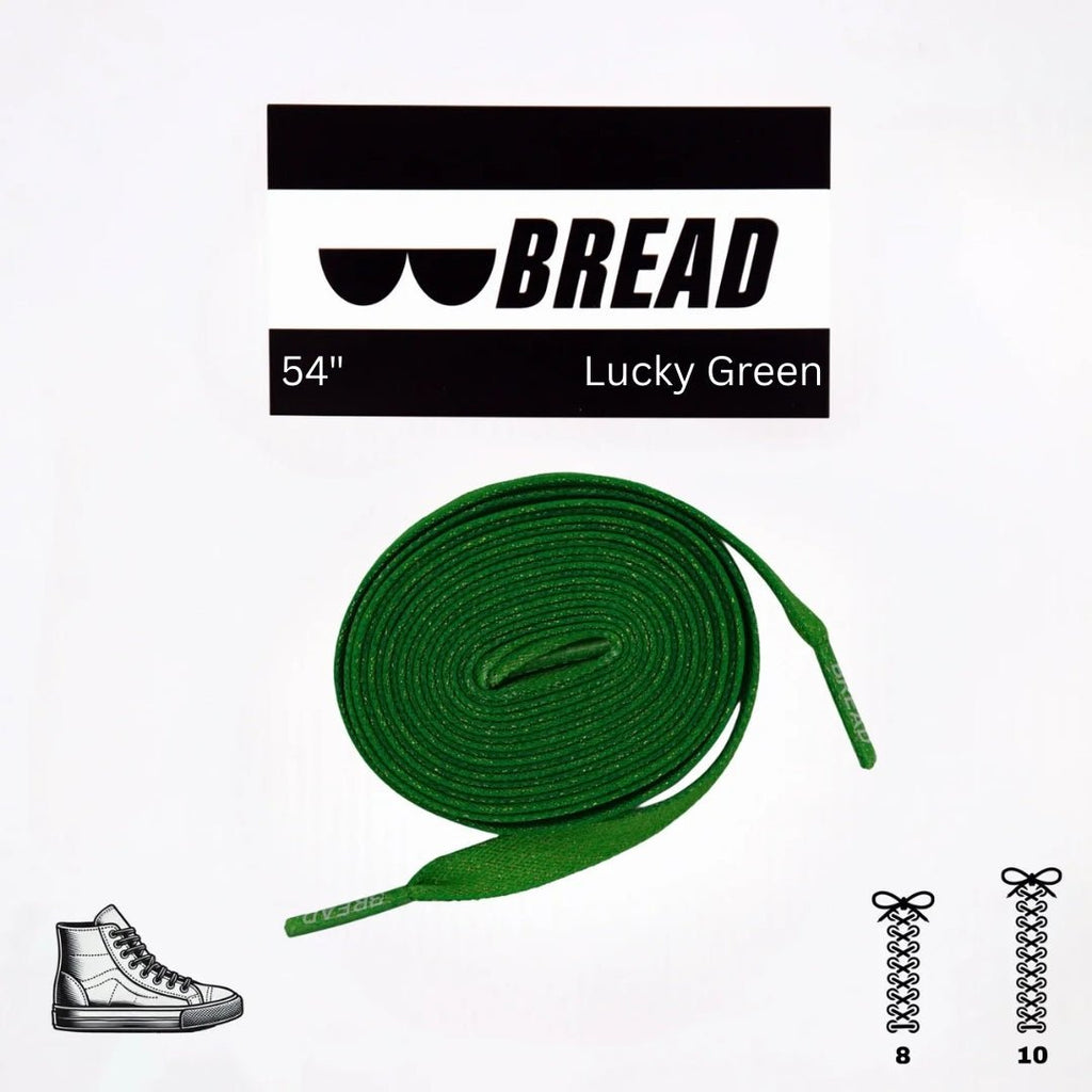 Lucky Green Bread Elastic Shoelaces – Tie Once, Stay Tied - Elastic Shoelace - Bread