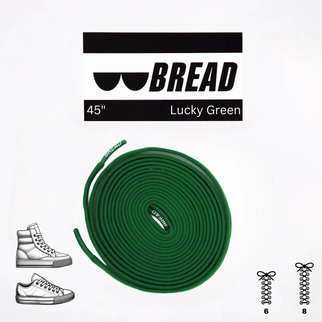 Lucky Green Bread Elastic Shoelaces – Tie Once, Stay Tied - Elastic Shoelace - Bread