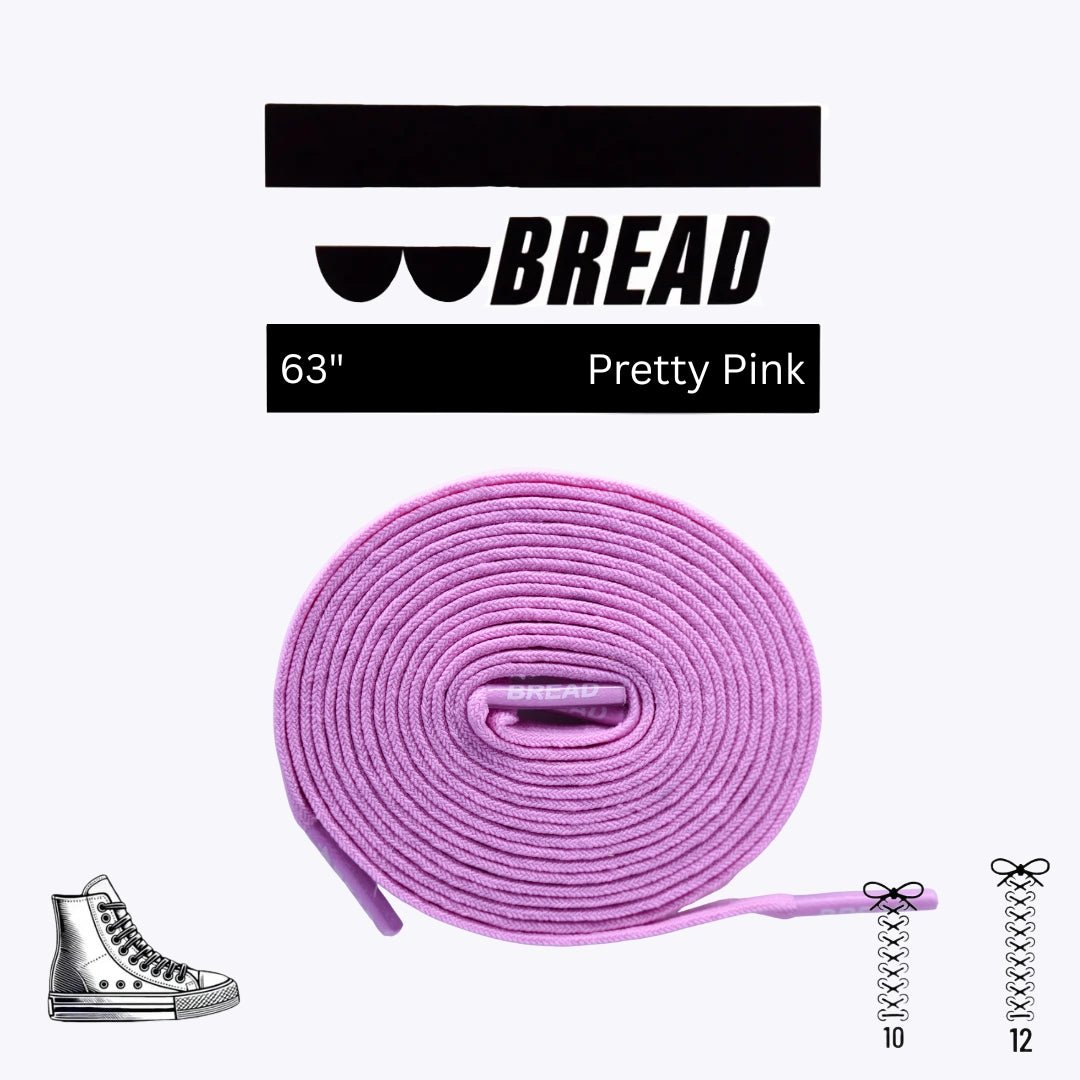 Pretty Pink Bread Elastic Shoelaces – Tie Once, Stay Tied - Elastic Shoelace - Bread