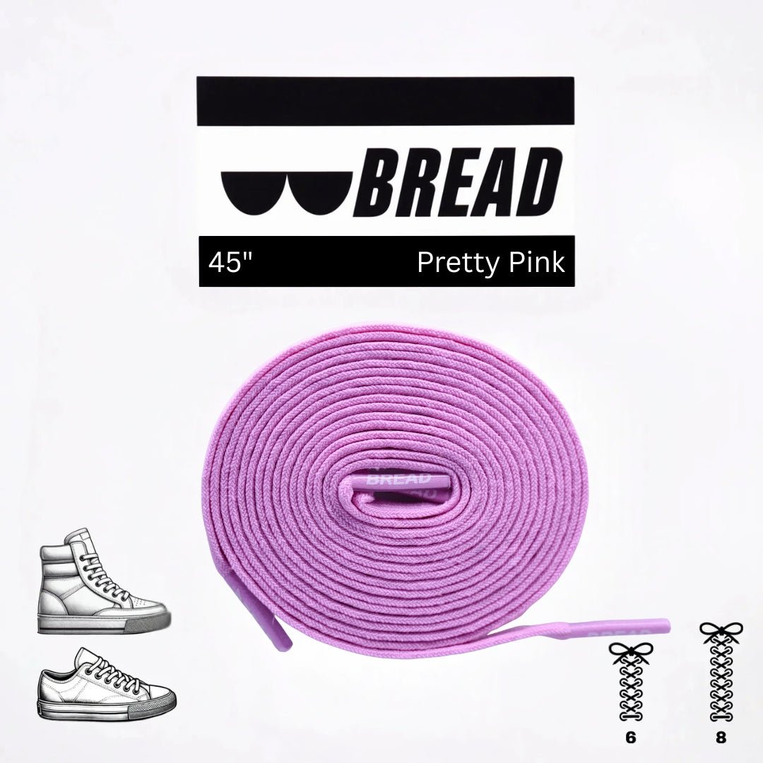 Pretty Pink Bread Elastic Shoelaces – Tie Once, Stay Tied - Elastic Shoelace - Bread