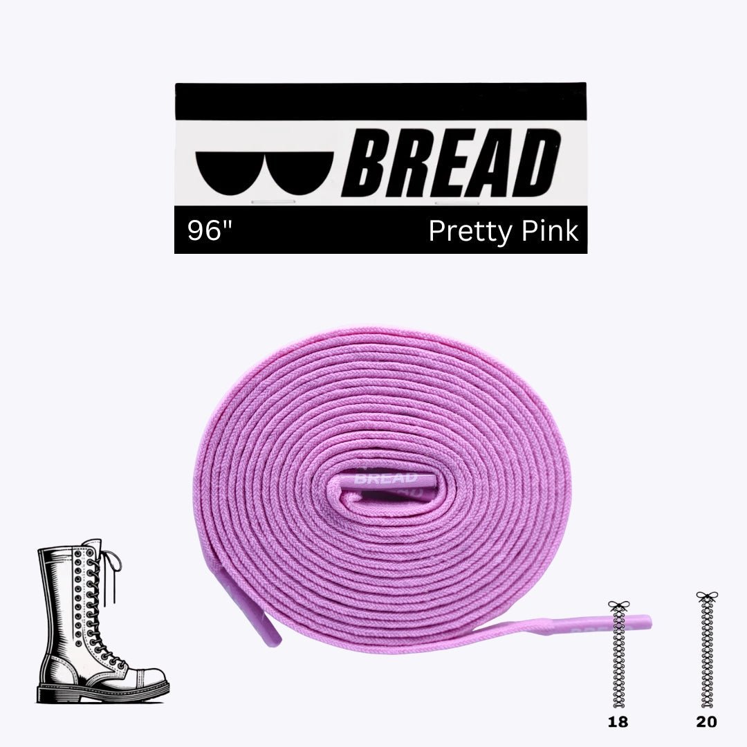 Pretty Pink Bread Elastic Shoelaces – Tie Once, Stay Tied - Elastic Shoelace - Bread