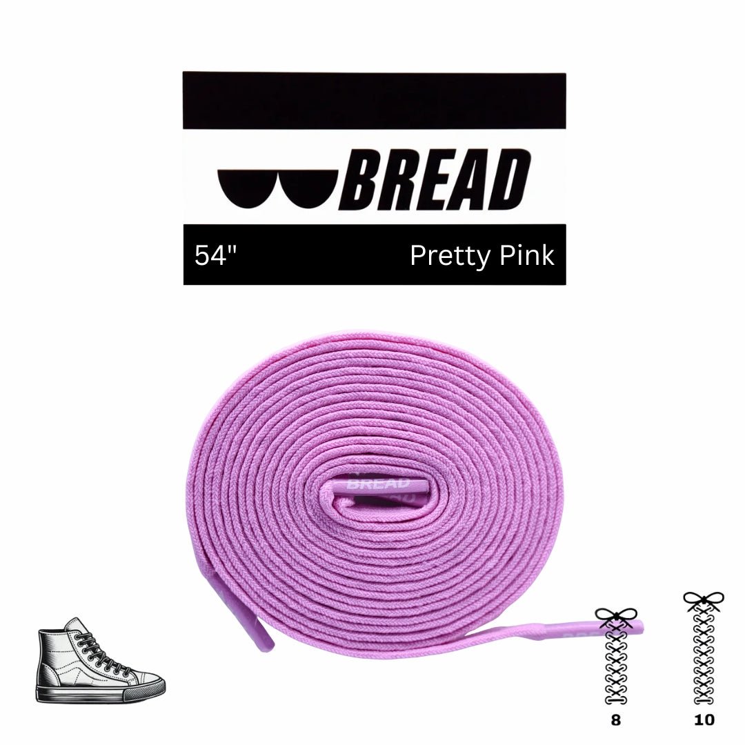 Pretty Pink Bread Elastic Shoelaces – Tie Once, Stay Tied - Elastic Shoelace - Bread