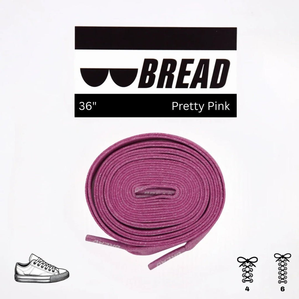 Pretty Pink Bread Elastic Shoelaces – Tie Once, Stay Tied - Elastic Shoelace - Bread