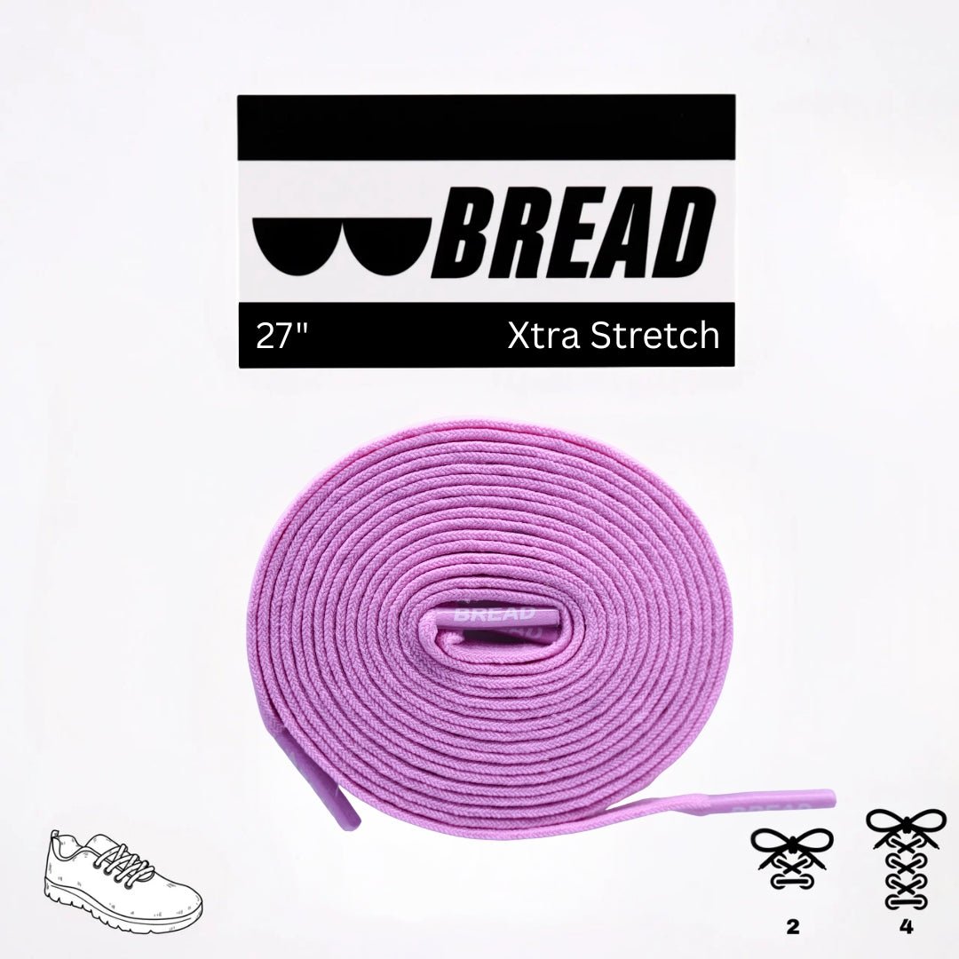 Pretty Pink Bread Elastic Shoelaces – Tie Once, Stay Tied - Elastic Shoelace - Bread