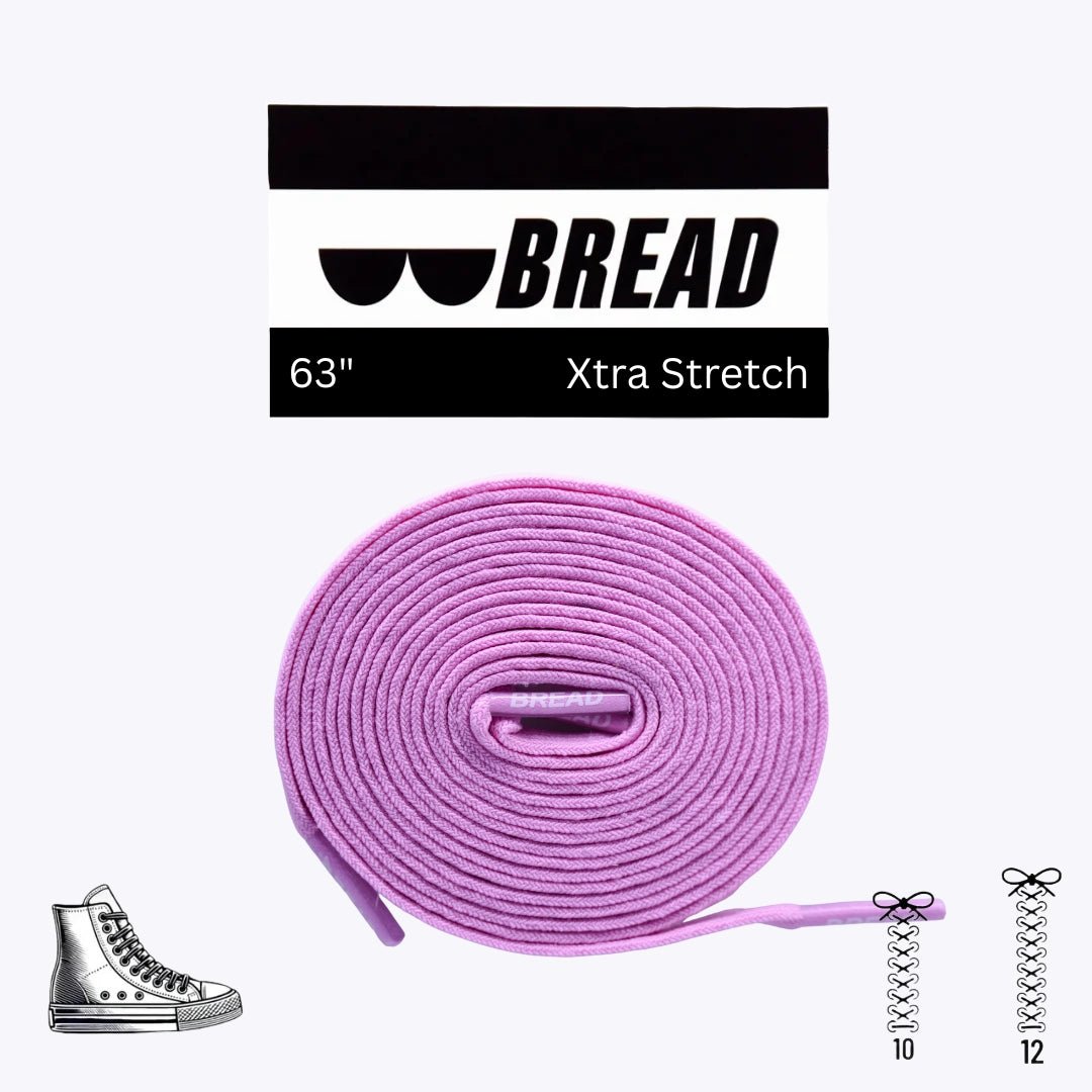 Pretty Pink Bread Elastic Shoelaces – Tie Once, Stay Tied - Elastic Shoelace - Bread