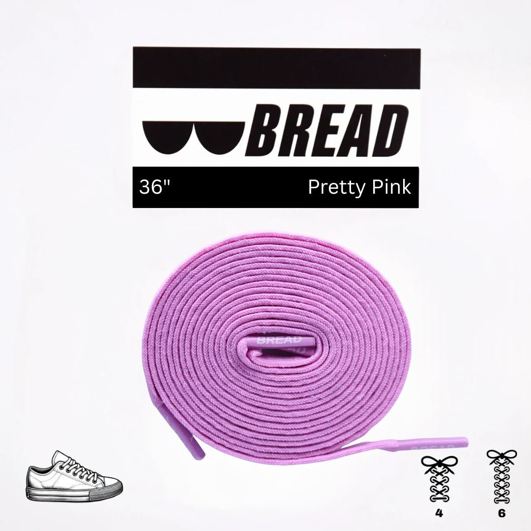 Pretty Pink Bread Elastic Shoelaces – Tie Once, Stay Tied - Elastic Shoelace - Bread