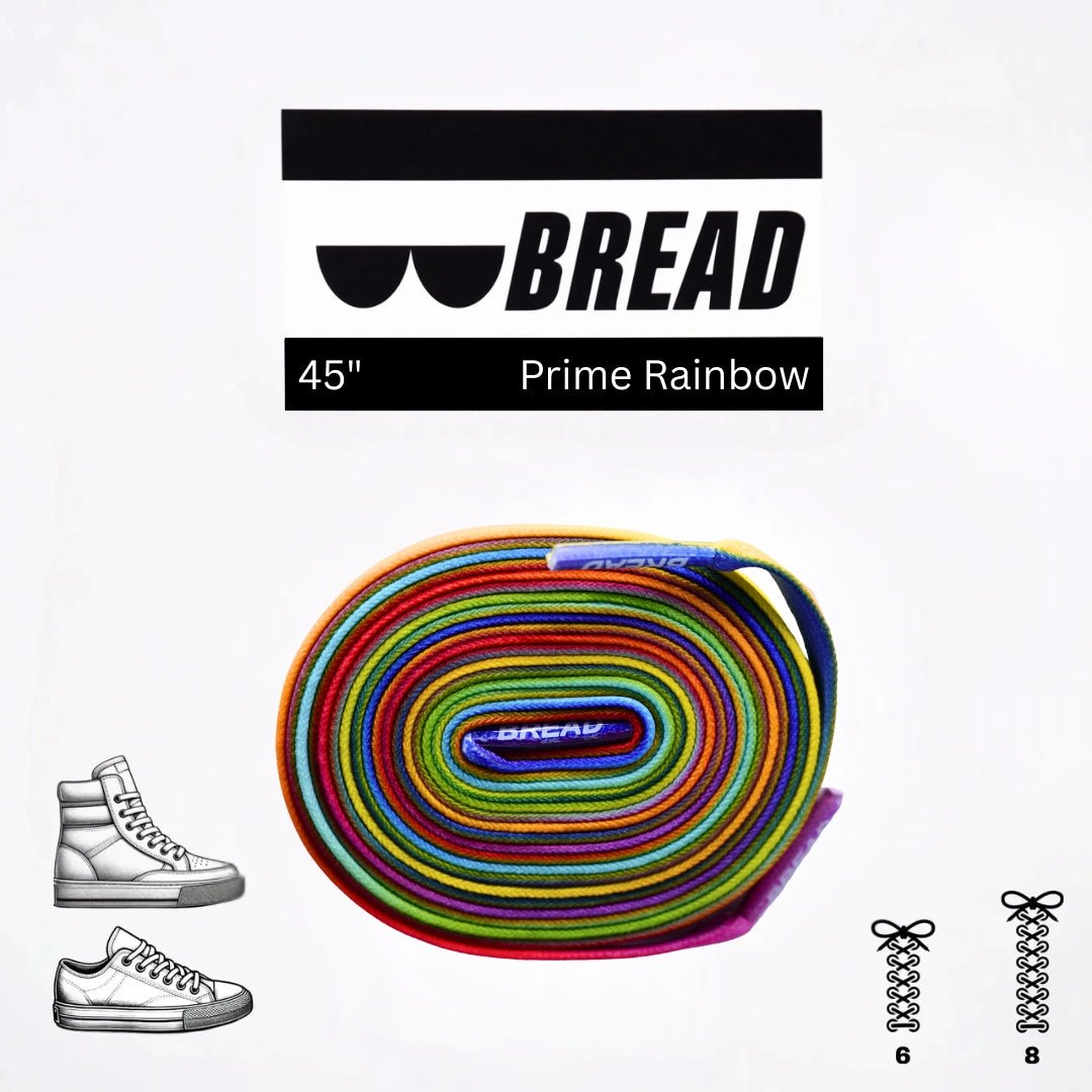 Prime Rainbow Bread Elastic Shoelaces – Tie Once, Stay Tied - Elastic Shoelace - Bread