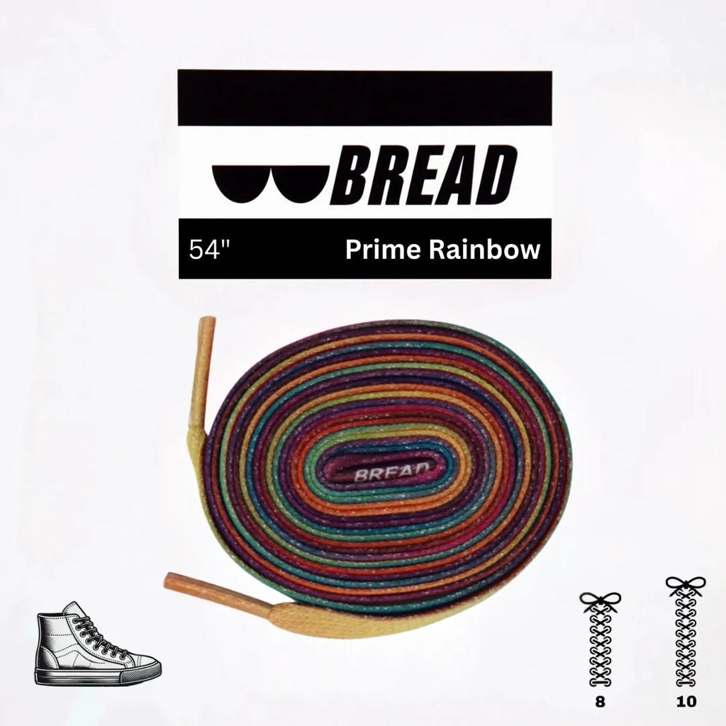 Prime Rainbow Bread Elastic Shoelaces – Tie Once, Stay Tied - Elastic Shoelace - Bread