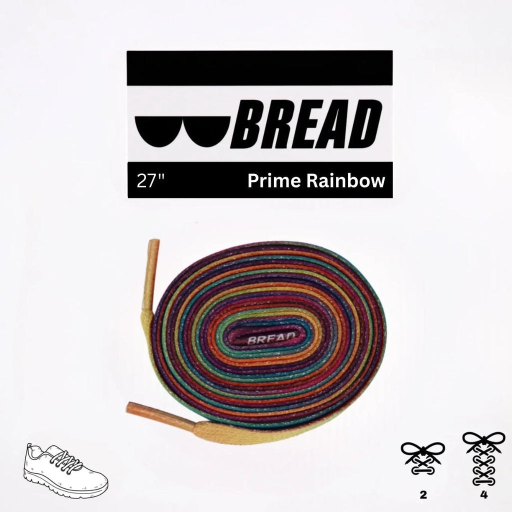 Prime Rainbow Bread Elastic Shoelaces – Tie Once, Stay Tied - Elastic Shoelace - Bread