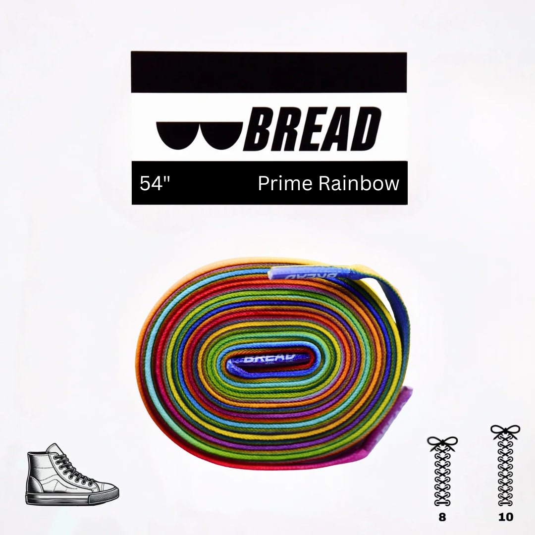 Prime Rainbow Bread Elastic Shoelaces – Tie Once, Stay Tied - Elastic Shoelace - Bread