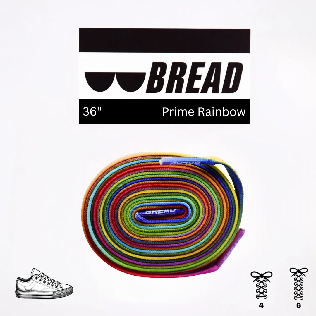 Prime Rainbow Bread Elastic Shoelaces – Tie Once, Stay Tied - Elastic Shoelace - Bread