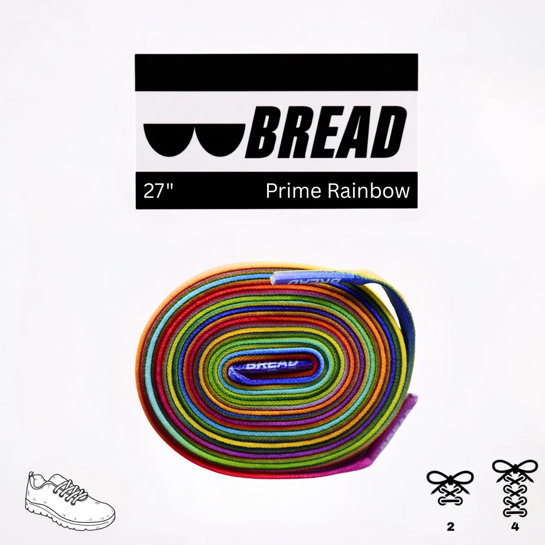 Prime Rainbow Bread Elastic Shoelaces – Tie Once, Stay Tied - Elastic Shoelace - Bread