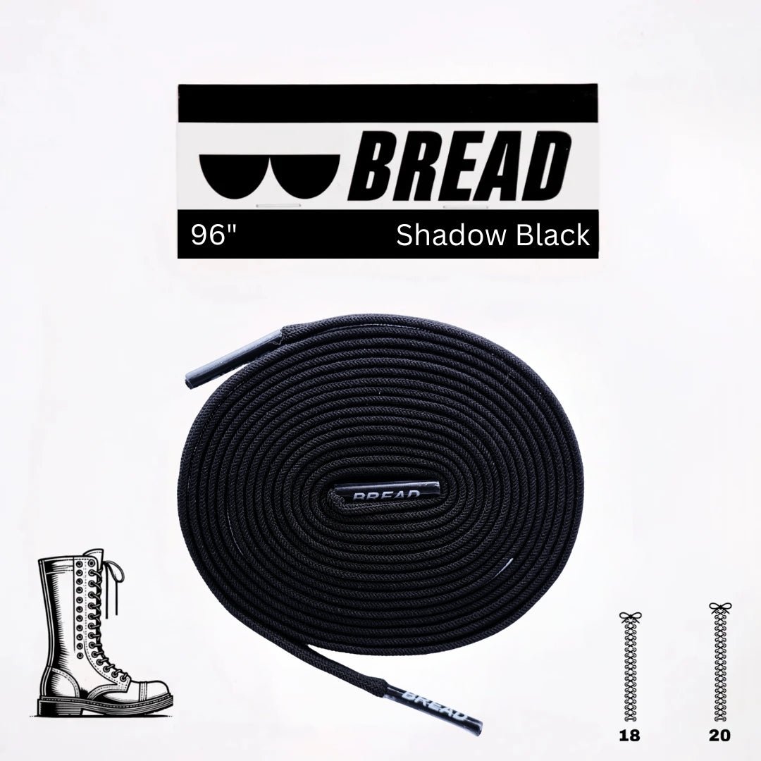Shadow Black Bread Elastic Shoelaces – Tie Once, Stay Tied - Elastic Shoelace - Bread
