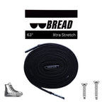 Shadow Black Bread Elastic Shoelaces – Tie Once, Stay Tied - Elastic Shoelace - Bread