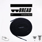 Shadow Black Bread Elastic Shoelaces – Tie Once, Stay Tied - Elastic Shoelace - Bread