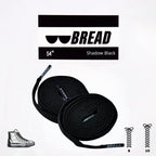 Shadow Black Bread Elastic Shoelaces – Tie Once, Stay Tied - Elastic Shoelace - Bread